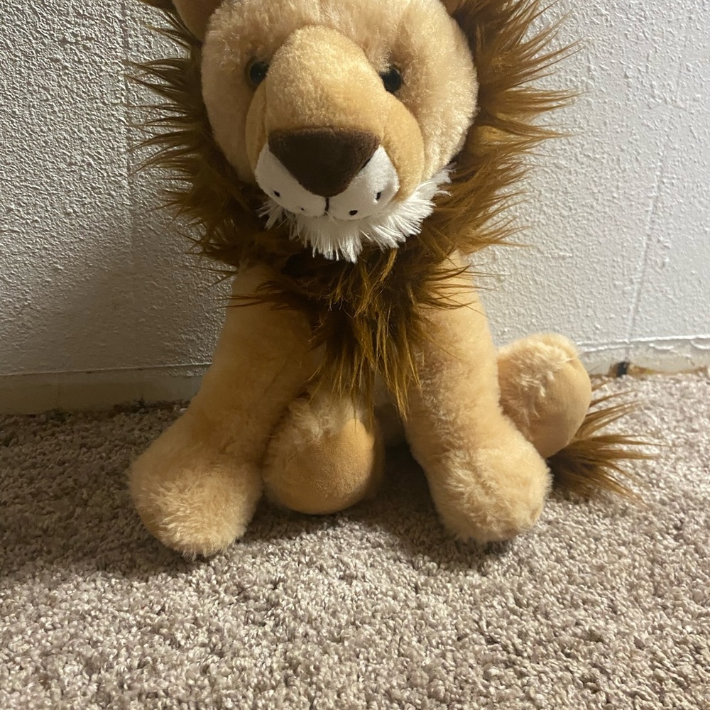 Plush Lion Toy - Tan and Brown